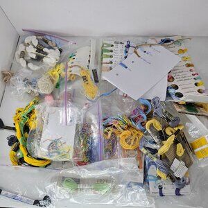 Large Assorted Lot Of Embroidery Floss & Threads Includes DMC Bucilla & More